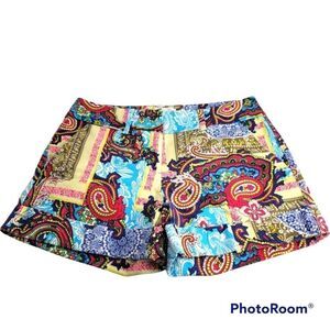 New York & Company Shorts 4 multi colored paisley Floral print 